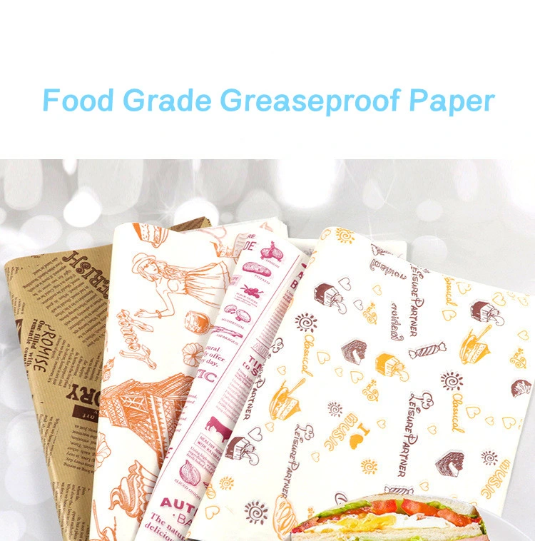 Custom Fast Food Wrapping Packaging Deli Hamburger Wrapper Burger Wrap Greaseproof Sandwich Paper