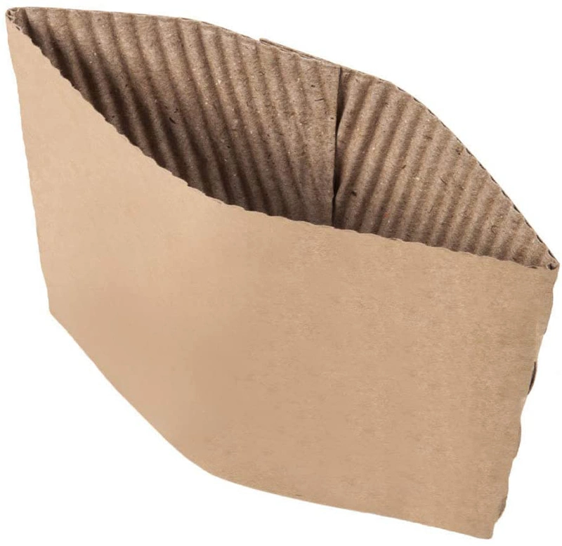Kraft Paper Hot Paper Cup Sleeve Jacket Holder Corrugated Cardboard Protective Hot and Cold Insulator Fit 12oz 16oz 20oz 22oz 24oz Hot Coffee Paper Cups