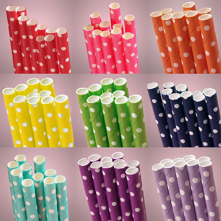 Nice Kraft Paper Packing Custom Logo 10X197mm Drinking Paper Straws Kraft Paper Straws