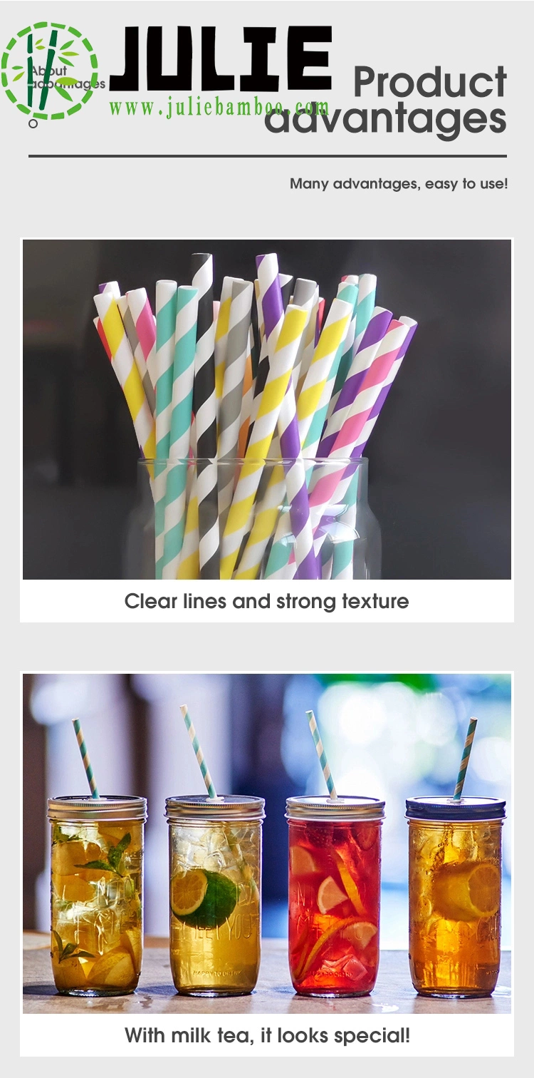 Food-Contacting Grade Eco-Friendly Biodegradable Healthy High Quality Kraft Paper Straws for Drinking