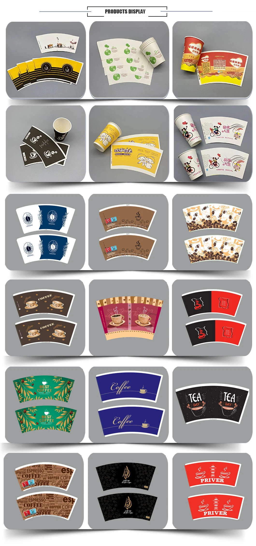 PE Coated Paper Cup Blanks Paper Fan for Paper Cup