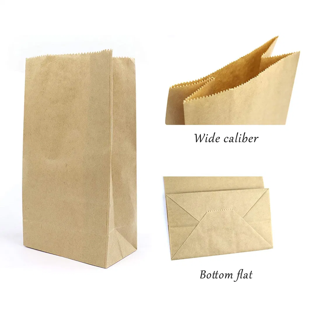 High Quality Kraft Paper 6lb Paper Lunch Bag Bakery Bread Sandwich Bag