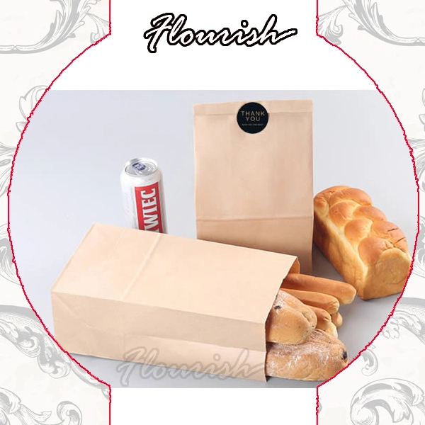 Bakery Bread Loaf Food Packaging Shopping Storage Kraft Paper Bag