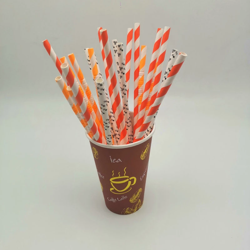 6*197mm Biodegradable Disposable Wrapped Paper Straws